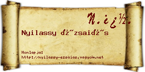 Nyilassy Ézsaiás névjegykártya
